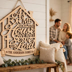 Personalized Family Name House Sign | Joshua 24:15 Christian Laser Cut File (Digital Download)