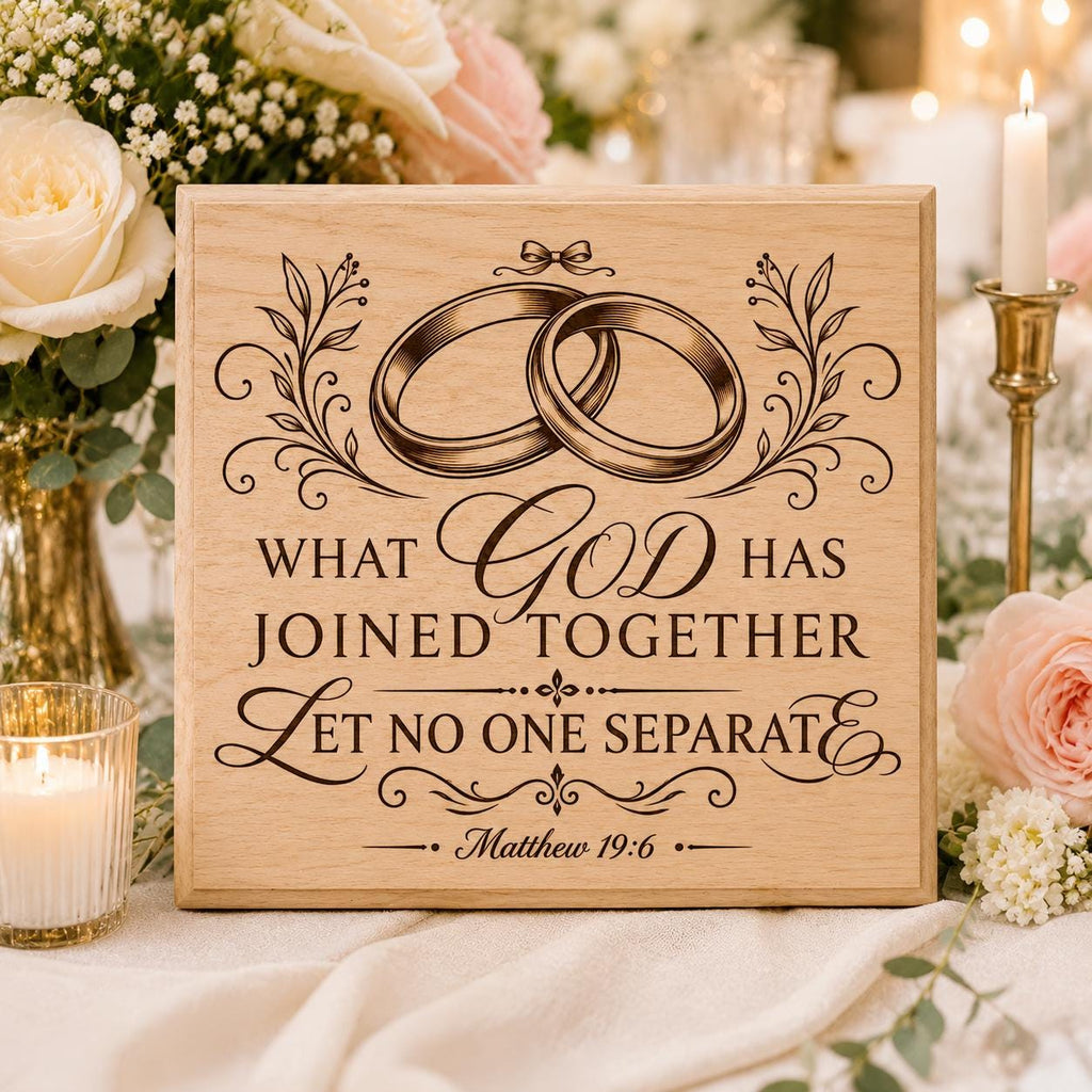 What God Has Joined Together SVG, Matthew 19:6 PNG, Christian Wedding Bible Verse Design, Marriage Laser Engraving File