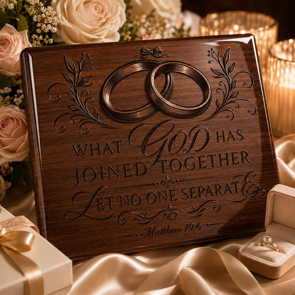 What God Has Joined Together SVG, Matthew 19:6 PNG, Christian Wedding Bible Verse Design, Marriage Laser Engraving File