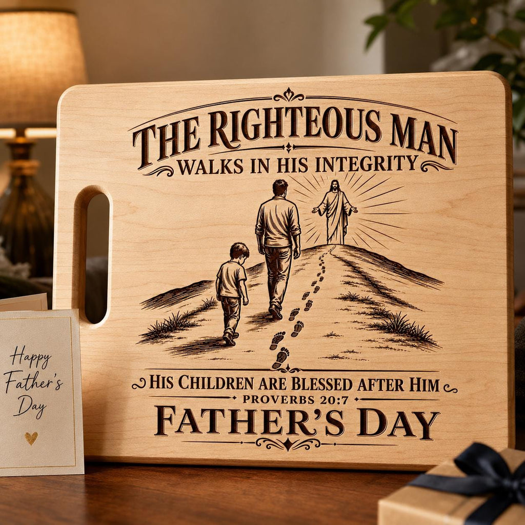 Proverbs 20:7 Bible Verse SVG Christian Father Design