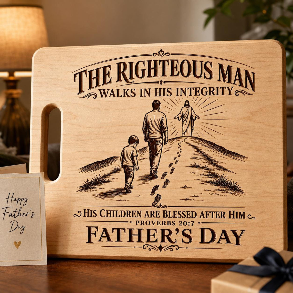 Proverbs 20:7 Bible Verse SVG Christian Father Design