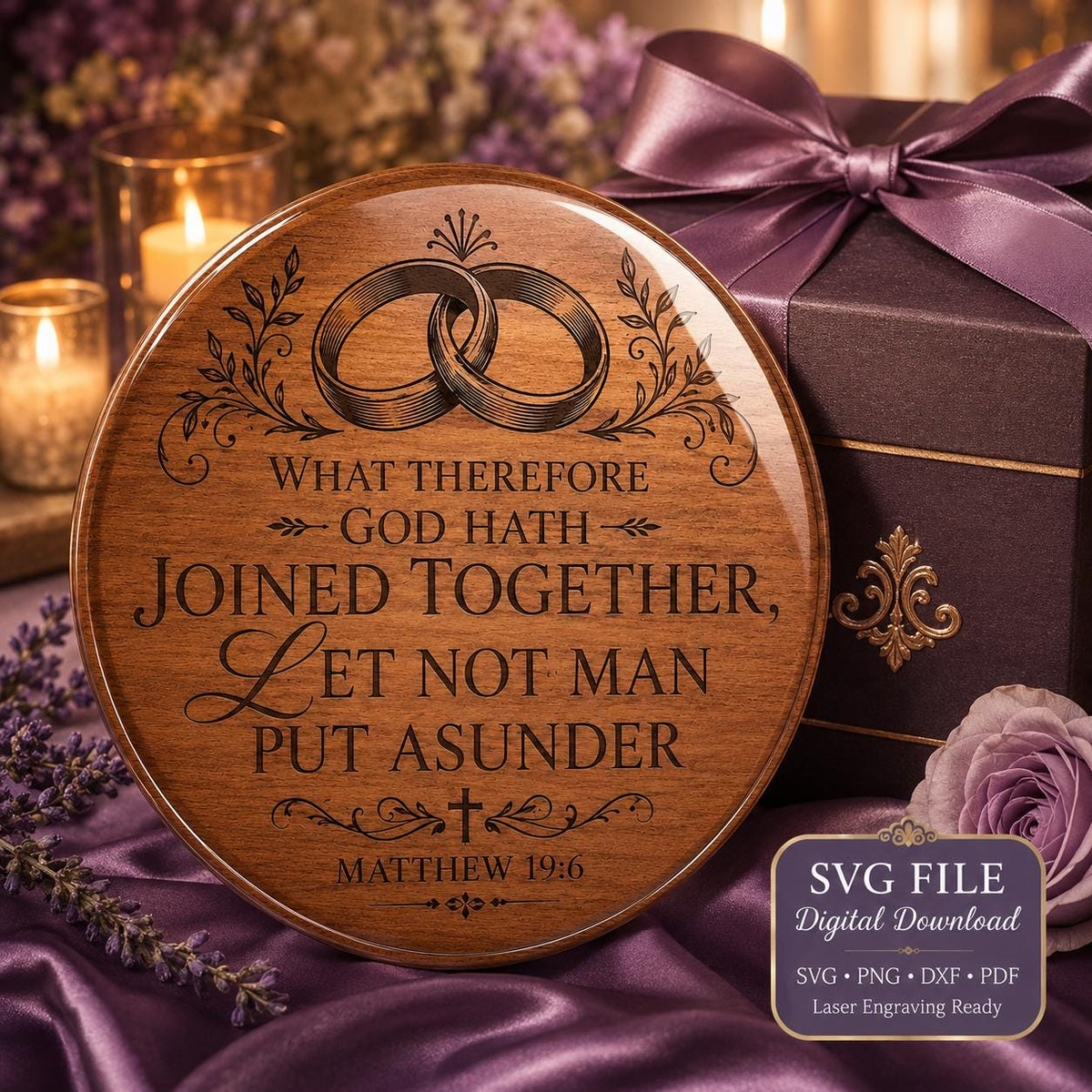 Matthew 19:6 Wedding SVG – God Joined Together Design (Digital Download)