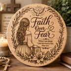 Faith Over Fear Christian Wall Art SVG, Psalm 56:3 Laser Engraving File