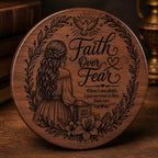 Faith Over Fear Christian Wall Art SVG, Psalm 56:3 Laser Engraving File