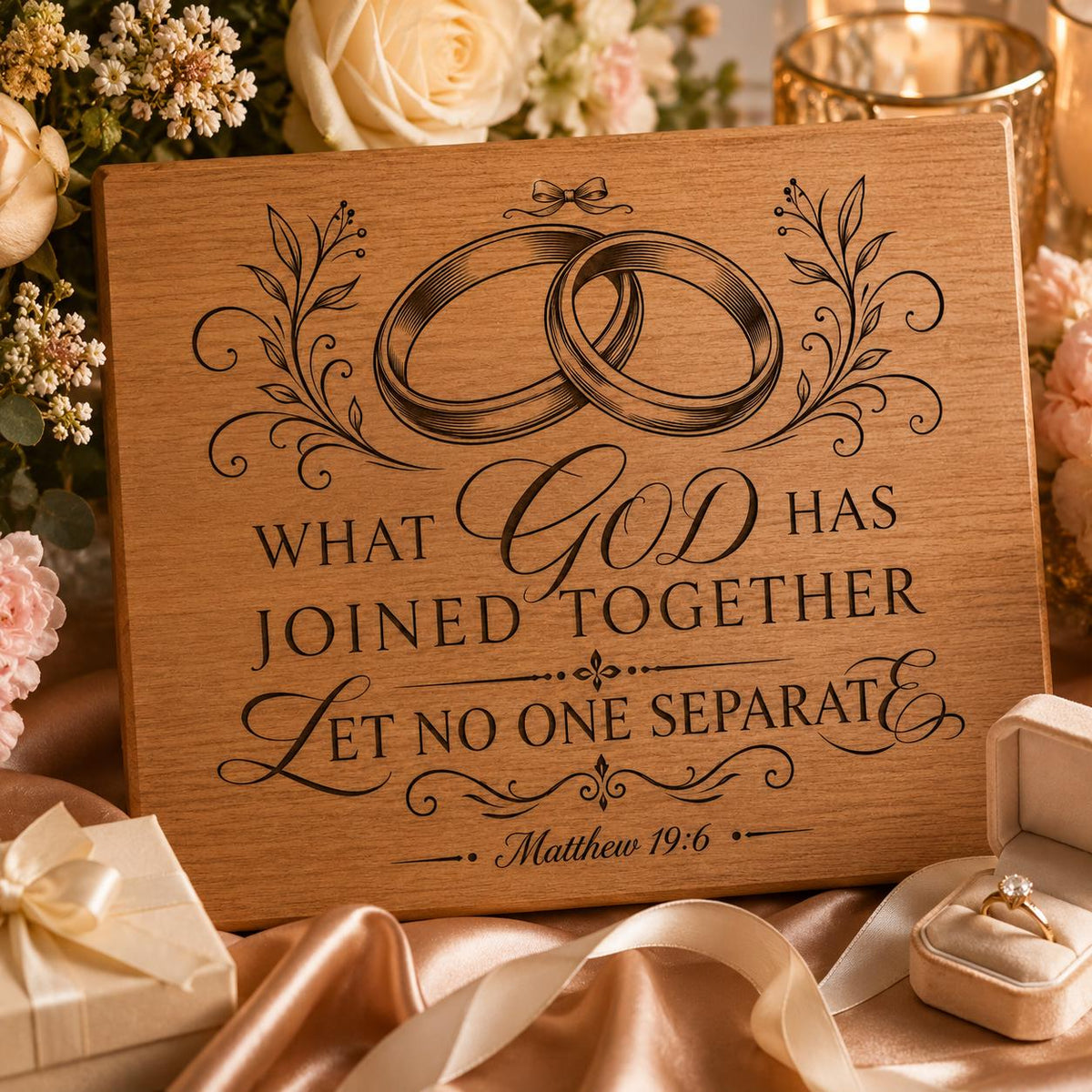 What God Has Joined Together SVG, Matthew 19:6 PNG, Christian Wedding Bible Verse Design, Marriage Laser Engraving File