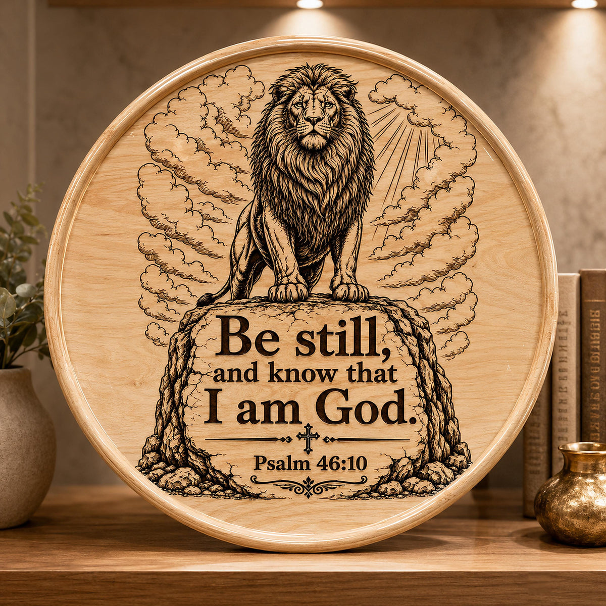 Be Still Lion SVG, Psalm 46:10 Christian Laser Engraving File