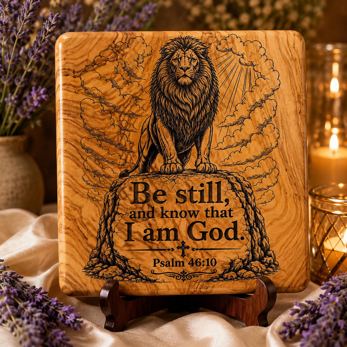 Be Still Lion SVG, Psalm 46:10 Christian Laser Engraving File