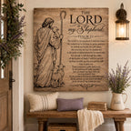 Psalm 23 SVG Shepherd and Three Sheep Full Verse Design