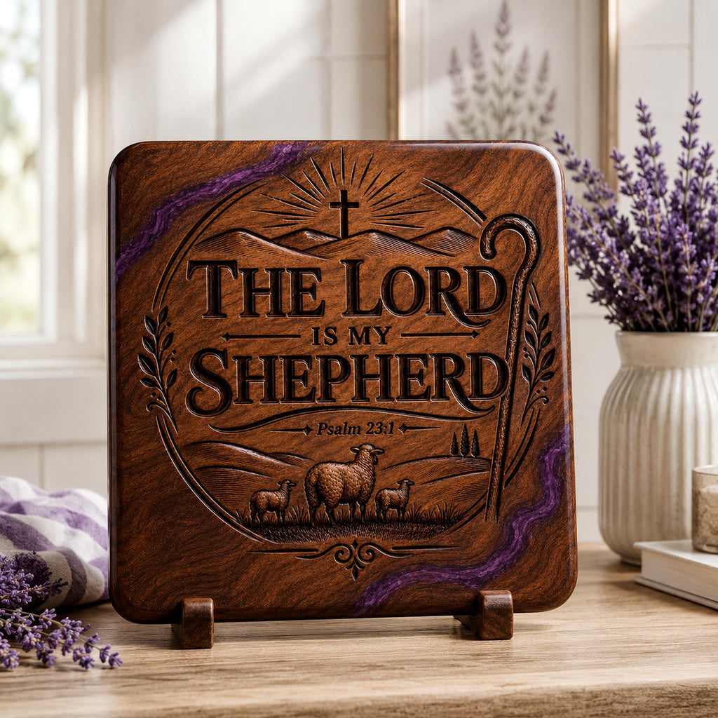 Psalm 23 SVG, The Lord Is My Shepherd, Laser Engraving
