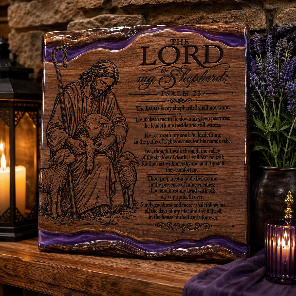 Psalm 23 Shepherd SVG, Christian Laser Engraving File