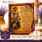 Psalm 23 SVG Good Shepherd Rescuing a Lost Lamb