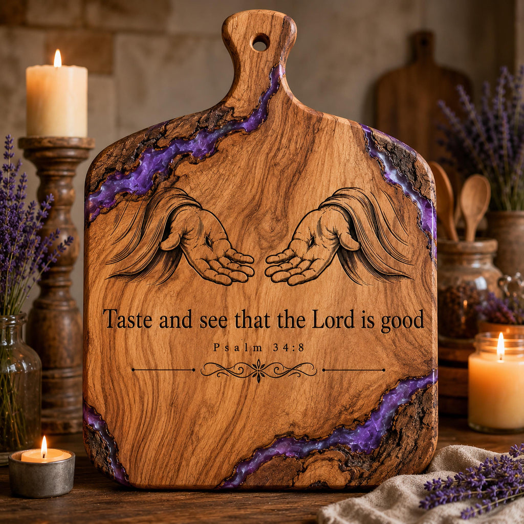 Psalm 34:8 Jesus Hands SVG, Christian Bible Verse Laser Engraving File (Digital Download)