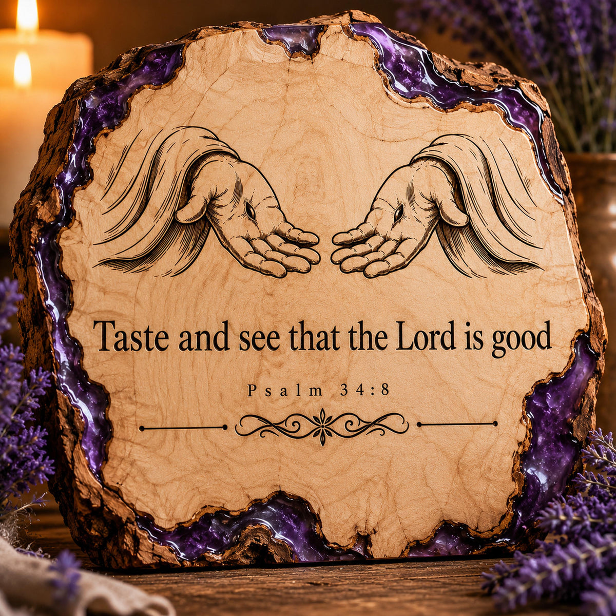Psalm 34:8 Jesus Hands SVG, Christian Bible Verse Laser Engraving File (Digital Download)