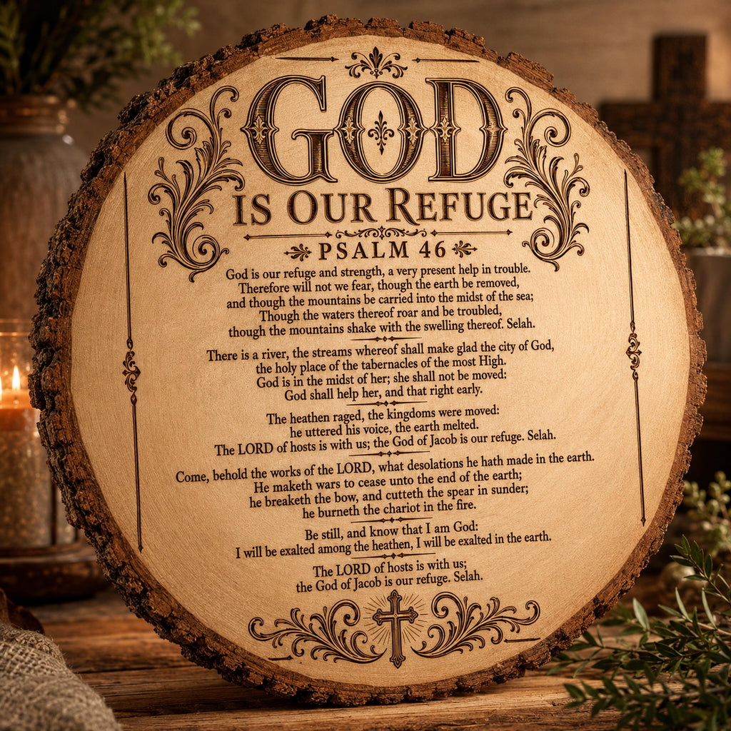 Psalm 46 SVG, Full KJV God Is Our Refuge Laser Engraving File