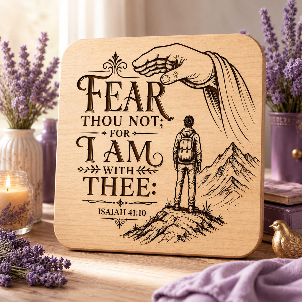 Faith Over Fear SVG, Isaiah 41:10 Bible Verse, Christian Laser Engraving File