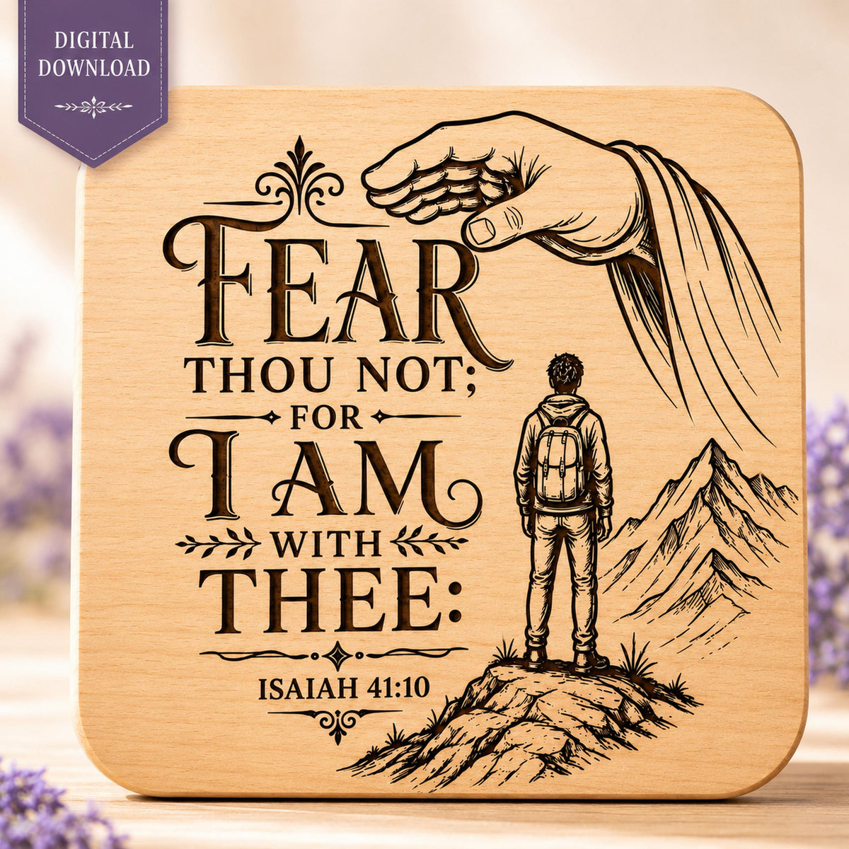 Faith Over Fear SVG, Isaiah 41:10 Bible Verse, Christian Laser Engraving File