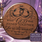 What God Has Joined Together SVG, Matthew 19:6 PNG, Christian Wedding Bible Verse Design, Marriage Laser Engraving File