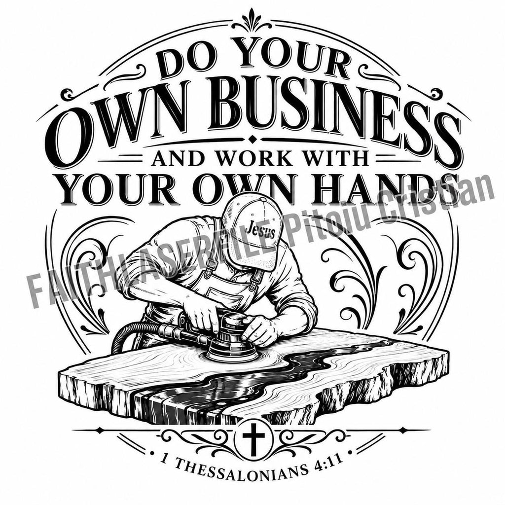Christian Business SVG, 1 Thessalonians 4:11 Bible Verse, Business Owner Gift, Laser Engraving File