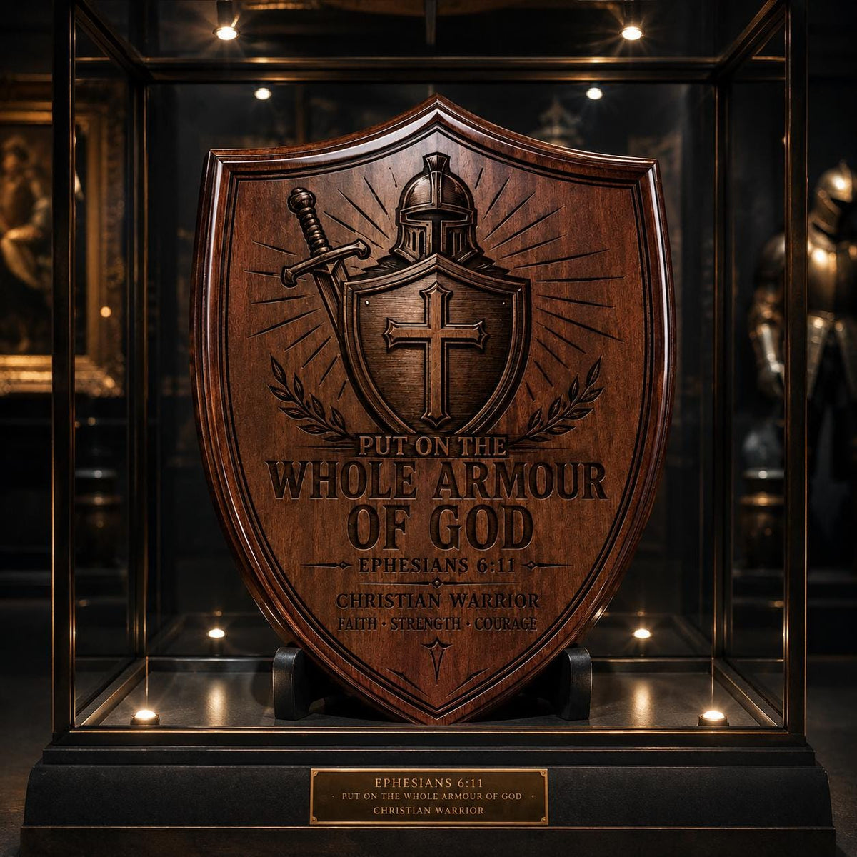 Ephesians 6:11 SVG, Whole Armour of God Warrior Shield, Christian Laser Engraving File