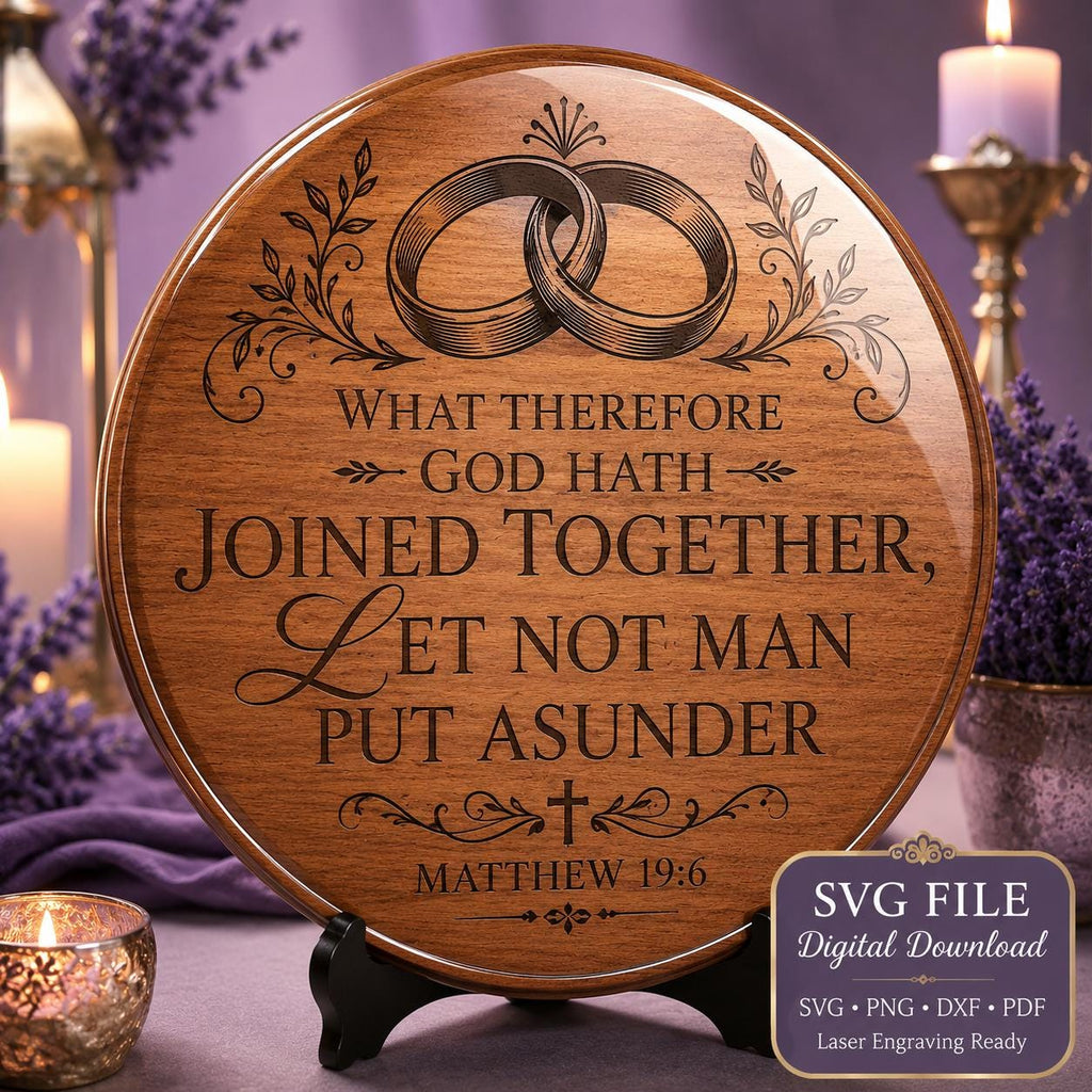 Matthew 19:6 Wedding SVG – God Joined Together Design (Digital Download)