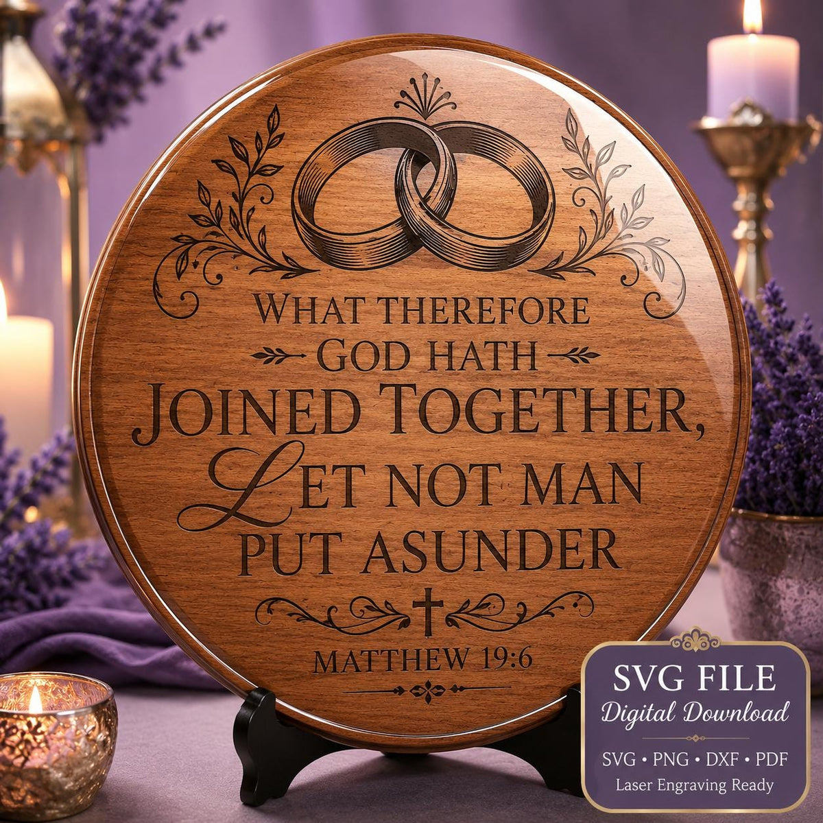 Matthew 19:6 Wedding SVG – God Joined Together Design (Digital Download)