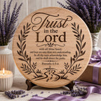 Trust in the Lord Svg, Proverbs 3:5-6 Christian Wall Art, Bible Verse Laser Engraving File for LightBurn Cricut