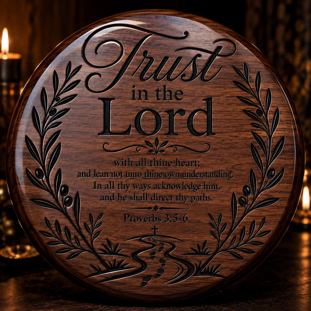 Trust in the Lord Svg, Proverbs 3:5-6 Christian Wall Art, Bible Verse Laser Engraving File for LightBurn Cricut