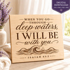 Isaiah 43:2 SVG, Through Deep Waters Bible Verse, Christian Encouragement Gift, Laser Engraving File