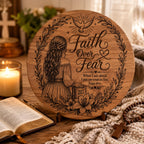 Faith Over Fear Christian Wall Art SVG, Psalm 56:3 Laser Engraving File