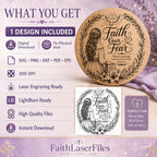 Faith Over Fear Christian Wall Art SVG, Psalm 56:3 Laser Engraving File