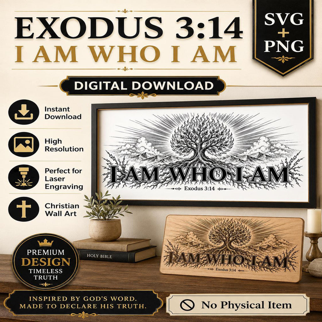 I Am Who SVG, Exodus 3:14 Burning Bush Design (Digital Download)