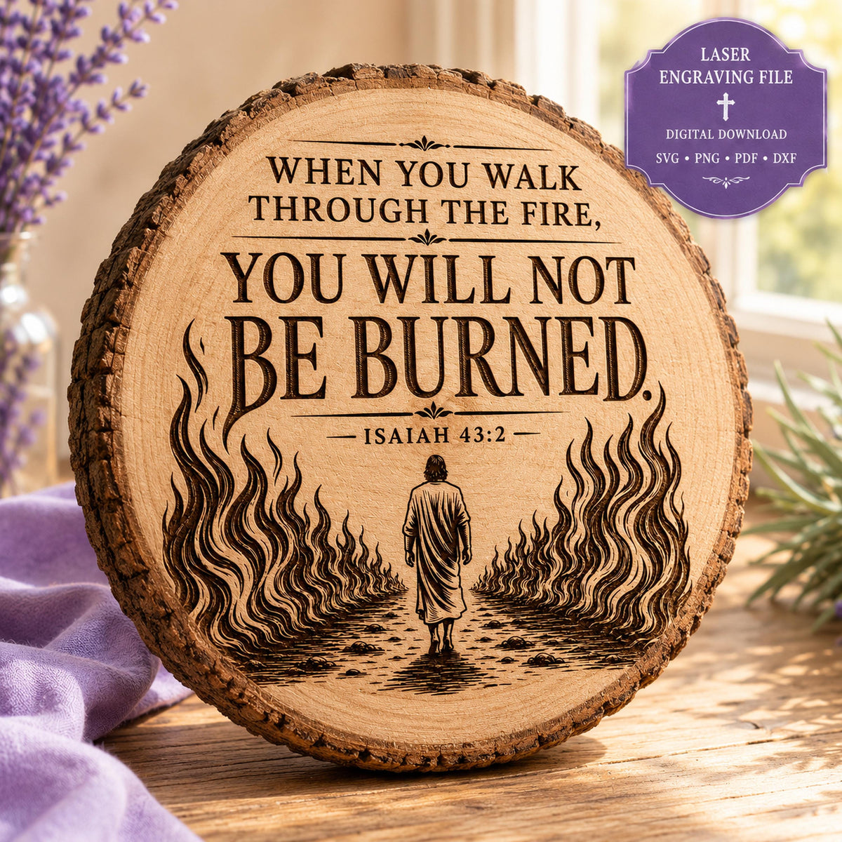 Isaiah 43:2 Bible Verse SVG Through the Fire Design