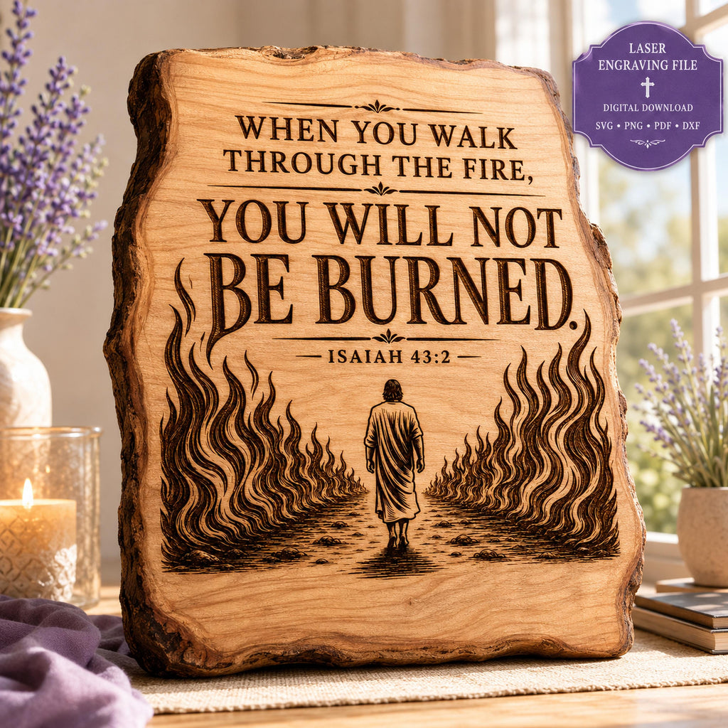 Isaiah 43:2 Bible Verse SVG Through the Fire Design