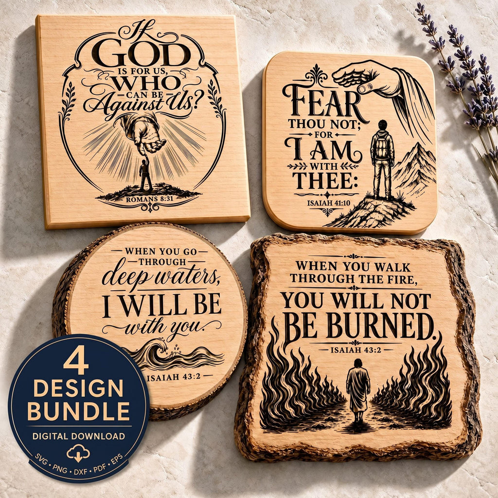 Christian Bible Verse SVG Bundle 4 Laser Engraving Designs
