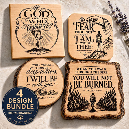 Christian Bible Verse SVG Bundle 4 Laser Engraving Designs