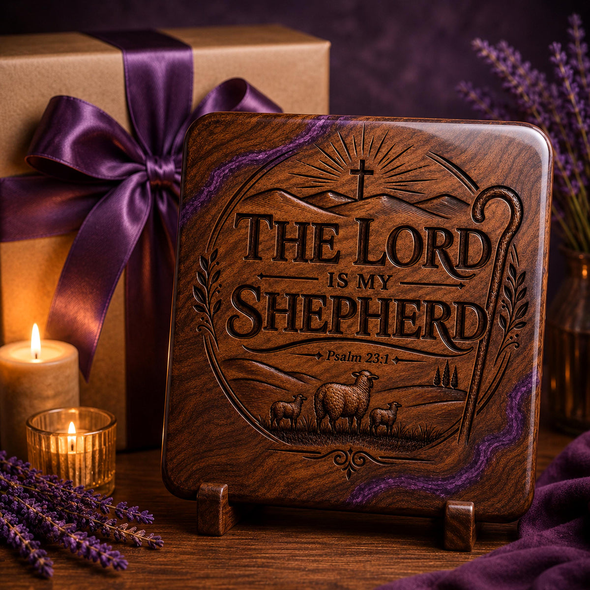 Psalm 23 SVG, The Lord Is My Shepherd, Laser Engraving