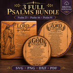 Psalm SVG Bundle, Psalms 23 46 91 Bible Verse Designs, Full Psalm Laser Engraving Files
