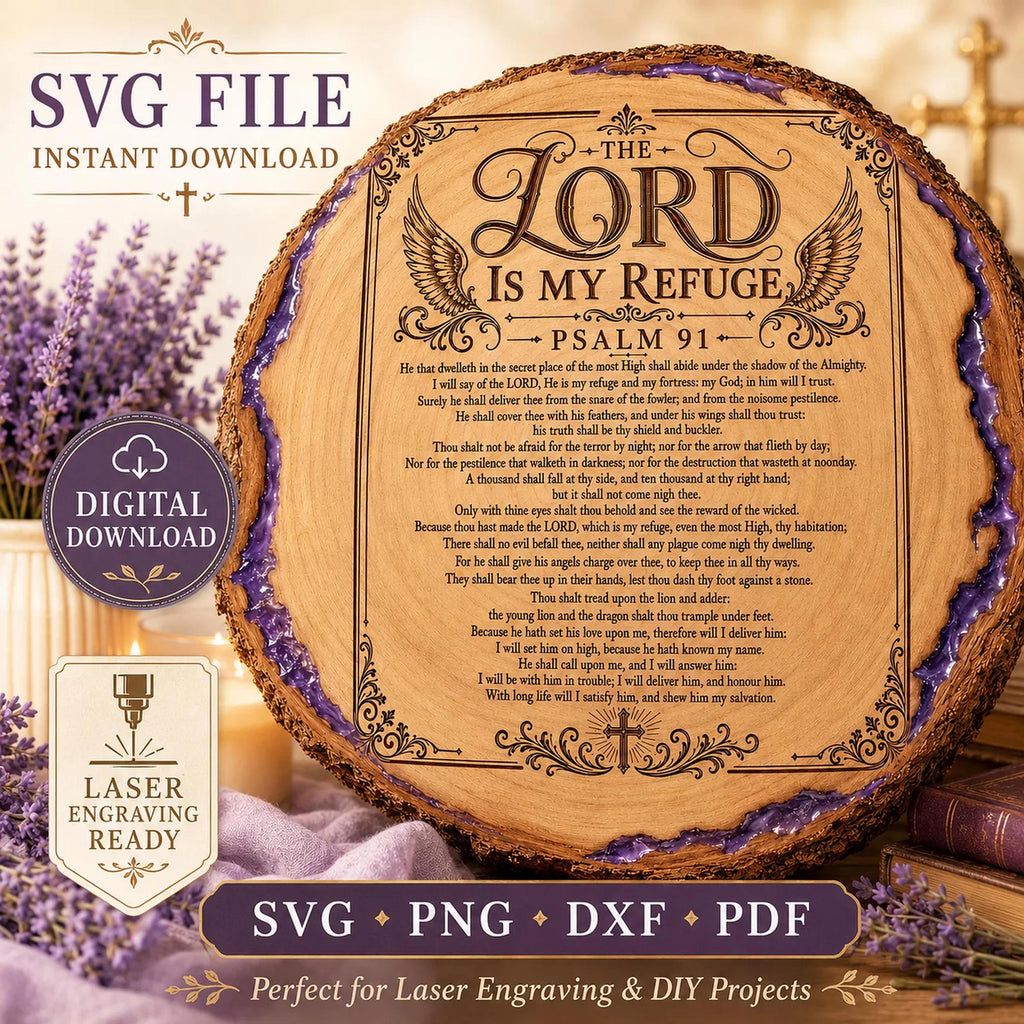 Psalm SVG Bundle, Psalms 23 46 91 Bible Verse Designs, Full Psalm Laser Engraving Files