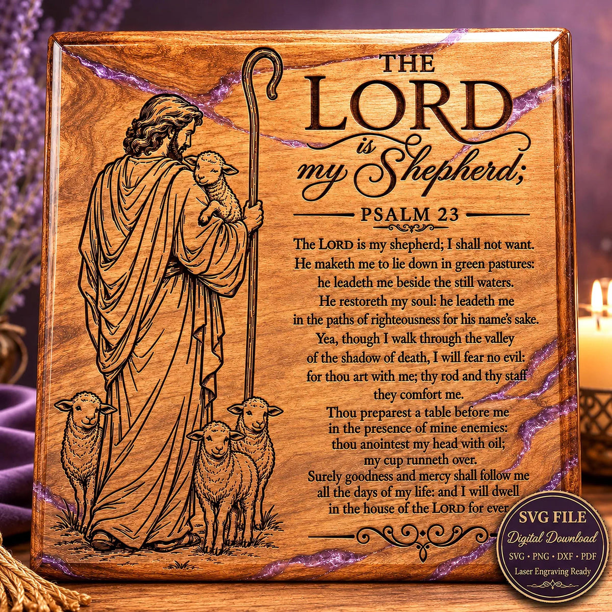 Psalm SVG Bundle, Psalms 23 46 91 Bible Verse Designs, Full Psalm Laser Engraving Files