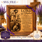 Psalm 23 SVG Good Shepherd Rescuing a Lost Lamb
