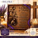 Psalm 23 SVG Good Shepherd Rescuing a Lost Lamb