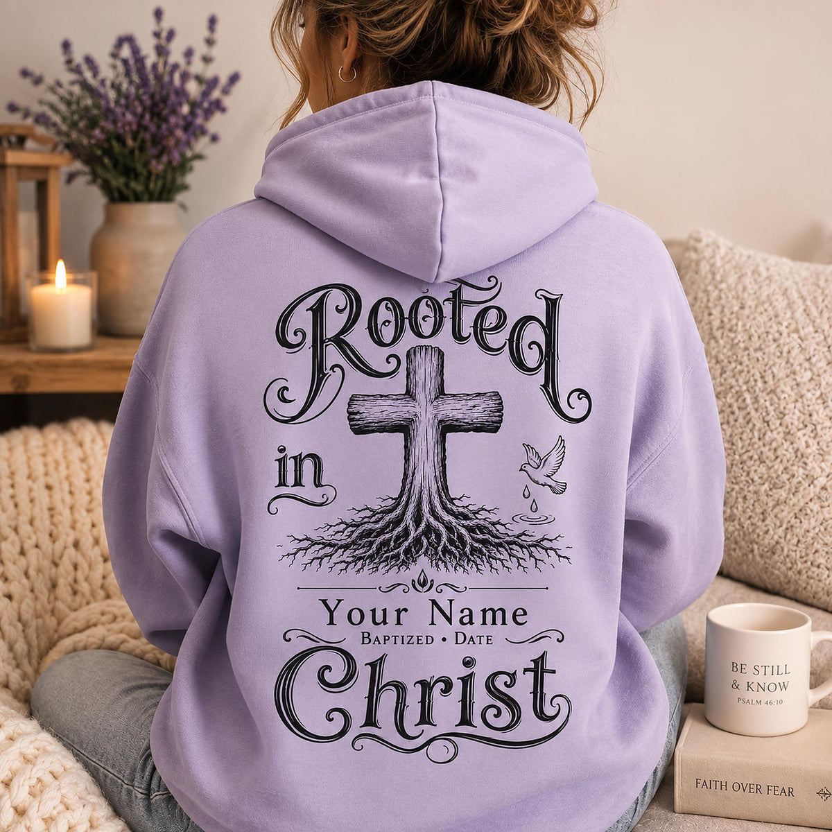 Personalized Baptism SVG, Rooted in Christ Cross Laser File