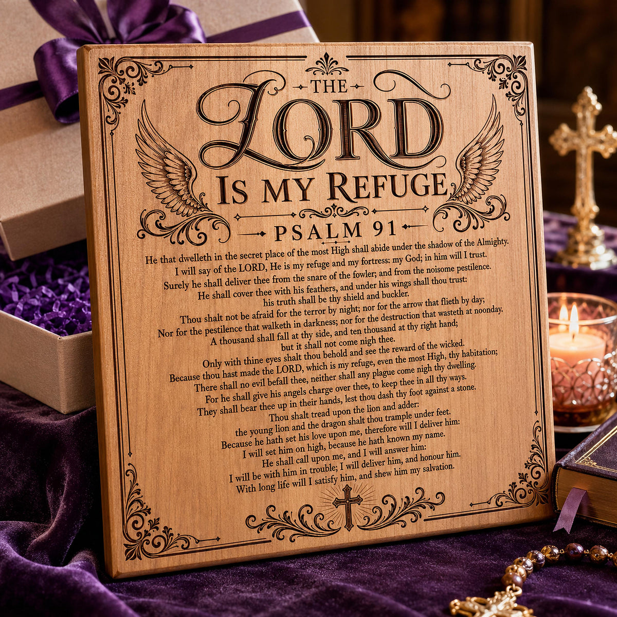 Psalm 91 SVG, Full KJV Protection Prayer Laser Engraving File