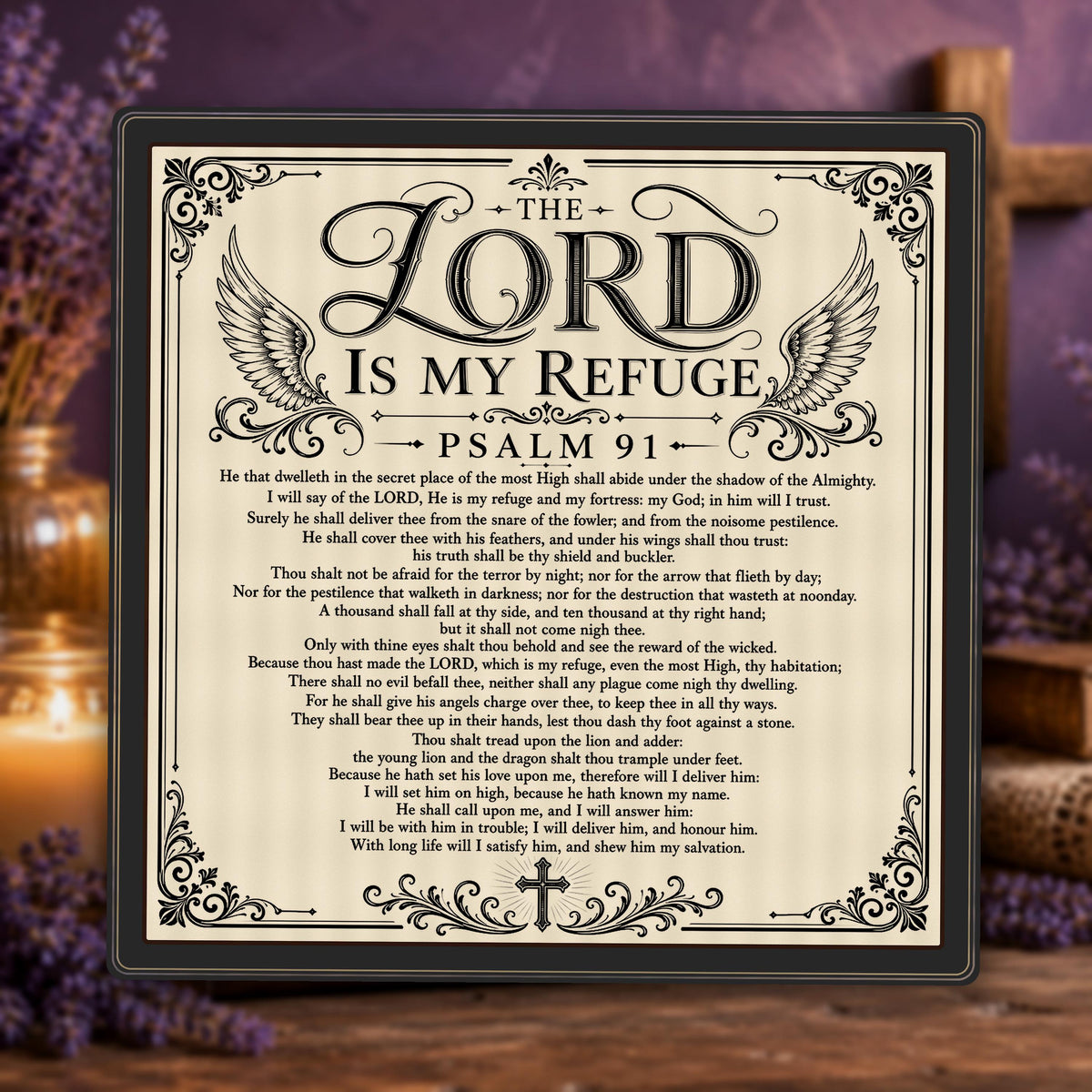 Psalm 91 SVG, Full KJV Protection Prayer Laser Engraving File