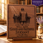 Matthew 25:23 Pastor Appreciation SVG Well Done Good and Faithful Servant Laser Engraving File