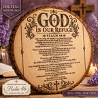 Psalm 46 SVG, Full KJV God Is Our Refuge Laser Engraving File