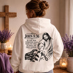 Jesus Freedom SVG, John 8:36 Bible Verse, Free Indeed Christian Wall Art, Addiction Recovery Laser Engraving File