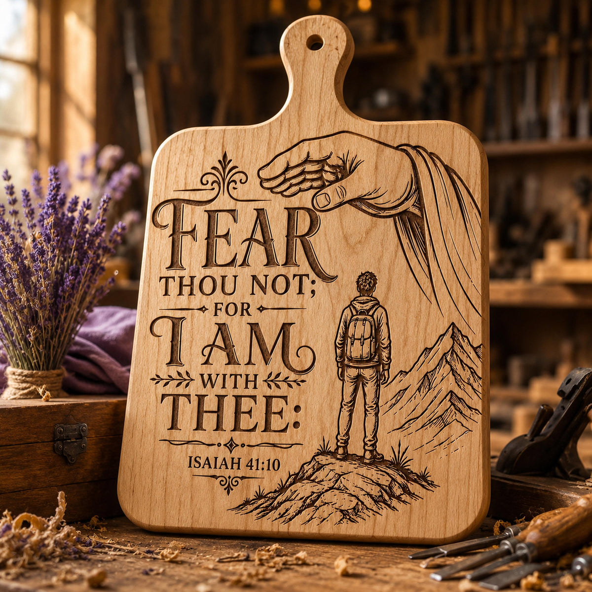 Faith Over Fear SVG, Isaiah 41:10 Bible Verse, Christian Laser Engraving File