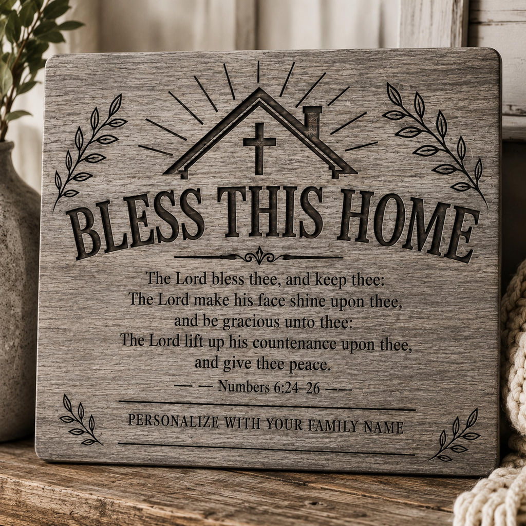 Numbers 6 24–26 SVG Bless This Home Bible Verse Design