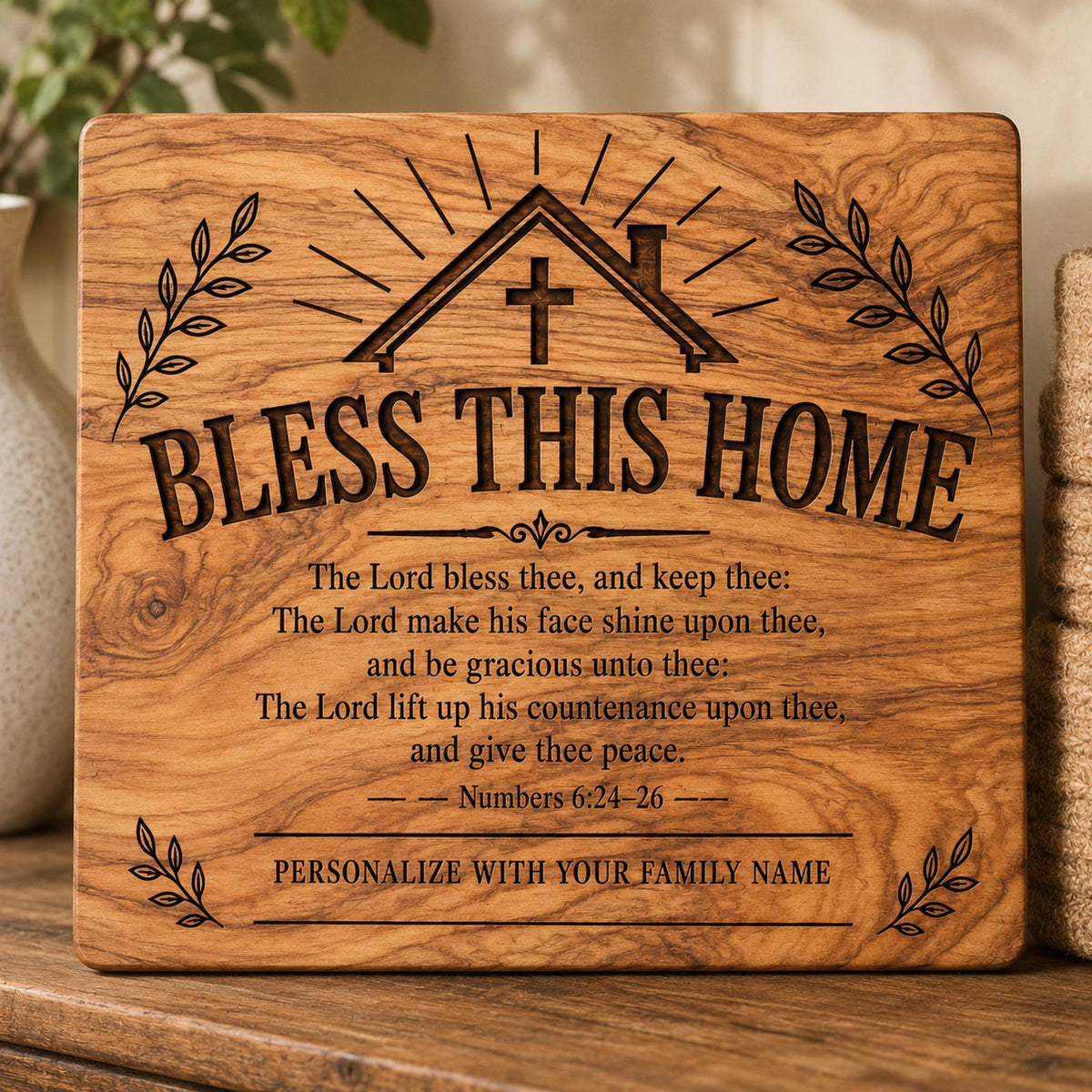 Numbers 6 24–26 SVG Bless This Home Bible Verse Design